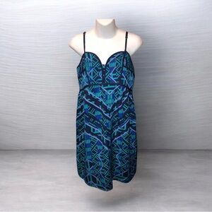 Xhilaration Blue and Green Patterned Dress
